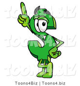 Illustration of a Cartoon Dollar Sign Mascot Pointing Upwards by Mascot Junction