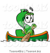 Illustration of a Cartoon Dollar Sign Mascot Rowing a Boat by Mascot Junction