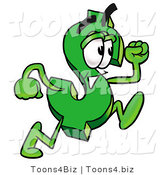 Illustration of a Cartoon Dollar Sign Mascot Running by Mascot Junction