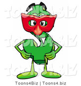 Illustration of a Cartoon Dollar Sign Mascot Wearing a Red Mask over His Face by Mascot Junction