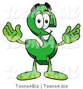 Illustration of a Cartoon Dollar Sign Mascot with Welcoming Open Arms by Mascot Junction