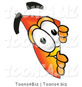 Illustration of a Cartoon Fire Droplet Mascot Peeking Around a Corner by Mascot Junction