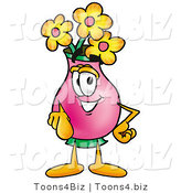 Illustration of a Cartoon Flowers Mascot Pointing at the Viewer by Mascot Junction