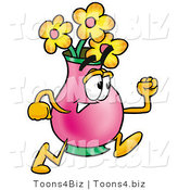 Illustration of a Cartoon Flowers Mascot Running by Mascot Junction