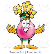 Illustration of a Cartoon Flowers Mascot with Welcoming Open Arms by Mascot Junction