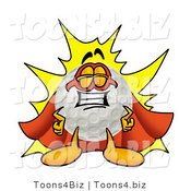 Illustration of a Cartoon Golf Ball Mascot Dressed As a Super Hero by Mascot Junction