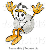 Illustration of a Cartoon Golf Ball Mascot Jumping by Toons4Biz