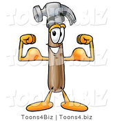 Illustration of a Cartoon Hammer Mascot Flexing His Arm Muscles by Mascot Junction