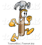 Illustration of a Cartoon Hammer Mascot Running by Mascot Junction