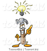 Illustration of a Cartoon Hammer Mascot with a Bright Idea by Mascot Junction