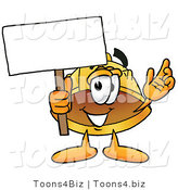 Illustration of a Cartoon Hard Hat Mascot Holding a Blank Sign by Mascot Junction