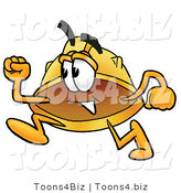 Illustration of a Cartoon Hard Hat Mascot Running by Mascot Junction