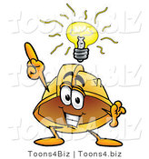 Illustration of a Cartoon Hard Hat Mascot with a Bright Idea by Mascot Junction