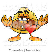 Illustration of a Cartoon Hard Hat Mascot with His Heart Beating out of His Chest by Mascot Junction
