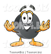 Illustration of a Cartoon Hockey Puck Mascot with Welcoming Open Arms by Mascot Junction