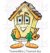 Illustration of a Cartoon House Mascot Pointing at the Viewer by Mascot Junction