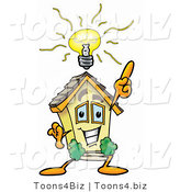 Illustration of a Cartoon House Mascot with a Bright Idea by Mascot Junction