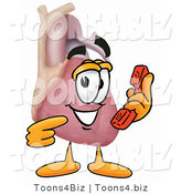 Illustration of a Cartoon Human Heart Mascot Holding a Telephone by Mascot Junction