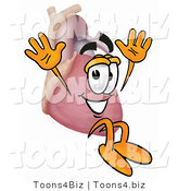 Illustration of a Cartoon Human Heart Mascot Jumping by Mascot Junction