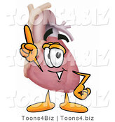 Illustration of a Cartoon Human Heart Mascot Pointing Upwards by Mascot Junction