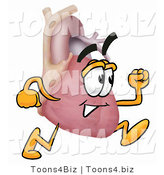 Illustration of a Cartoon Human Heart Mascot Running by Mascot Junction