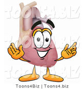 Illustration of a Cartoon Human Heart Mascot with Welcoming Open Arms by Toons4Biz