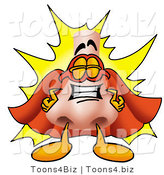 Illustration of a Cartoon Human Nose Mascot Dressed As a Super Hero by Toons4Biz