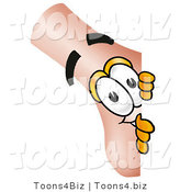 Illustration of a Cartoon Human Nose Mascot Peeking Around a Corner by Toons4Biz