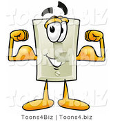 Illustration of a Cartoon Light Switch Mascot Flexing His Arm Muscles by Mascot Junction