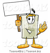 Illustration of a Cartoon Light Switch Mascot Holding a Blank Sign by Mascot Junction
