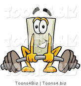 Illustration of a Cartoon Light Switch Mascot Lifting a Heavy Barbell by Mascot Junction