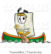 Illustration of a Cartoon Light Switch Mascot Rowing a Boat by Mascot Junction