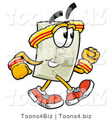 Illustration of a Cartoon Light Switch Mascot Speed Walking or Jogging by Toons4Biz