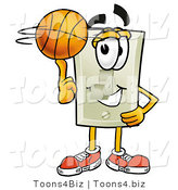 Illustration of a Cartoon Light Switch Mascot Spinning a Basketball on His Finger by Mascot Junction