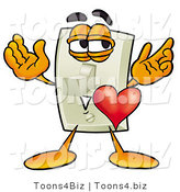 Illustration of a Cartoon Light Switch Mascot with His Heart Beating out of His Chest by Mascot Junction