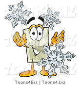 Illustration of a Cartoon Light Switch Mascot with Three Snowflakes in Winter by Mascot Junction