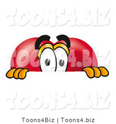 Illustration of a Cartoon Love Heart Mascot Peeking over a Surface by Toons4Biz