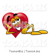 Illustration of a Cartoon Love Heart Mascot Resting His Head on His Hand by Mascot Junction