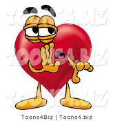 Illustration of a Cartoon Love Heart Mascot Whispering and Gossiping by Mascot Junction
