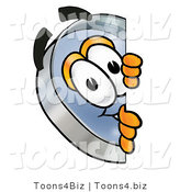 Illustration of a Cartoon Magnifying Glass Mascot Peeking Around a Corner by Toons4Biz
