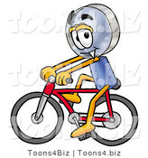 Illustration of a Cartoon Magnifying Glass Mascot Riding a Bicycle by Toons4Biz