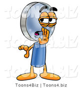 Illustration of a Cartoon Magnifying Glass Mascot Whispering and Gossiping by Mascot Junction