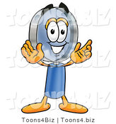 Illustration of a Cartoon Magnifying Glass Mascot with Welcoming Open Arms by Toons4Biz