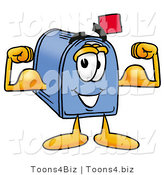 Illustration of a Cartoon Mailbox Flexing His Arm Muscles by Mascot Junction