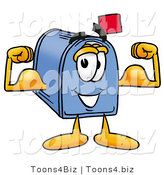Illustration of a Cartoon Mailbox Flexing His Arm Muscles by Toons4Biz