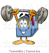 Illustration of a Cartoon Mailbox Holding a Heavy Barbell Above His Head by Toons4Biz