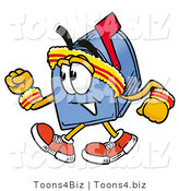 Illustration of a Cartoon Mailbox Speed Walking or Jogging by Toons4Biz
