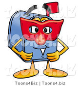 Illustration of a Cartoon Mailbox Wearing a Red Mask over His Face by Mascot Junction