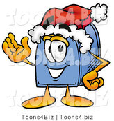 Illustration of a Cartoon Mailbox Wearing a Santa Hat and Waving by Mascot Junction