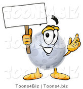 Illustration of a Cartoon Moon Mascot Holding a Blank Sign by Mascot Junction